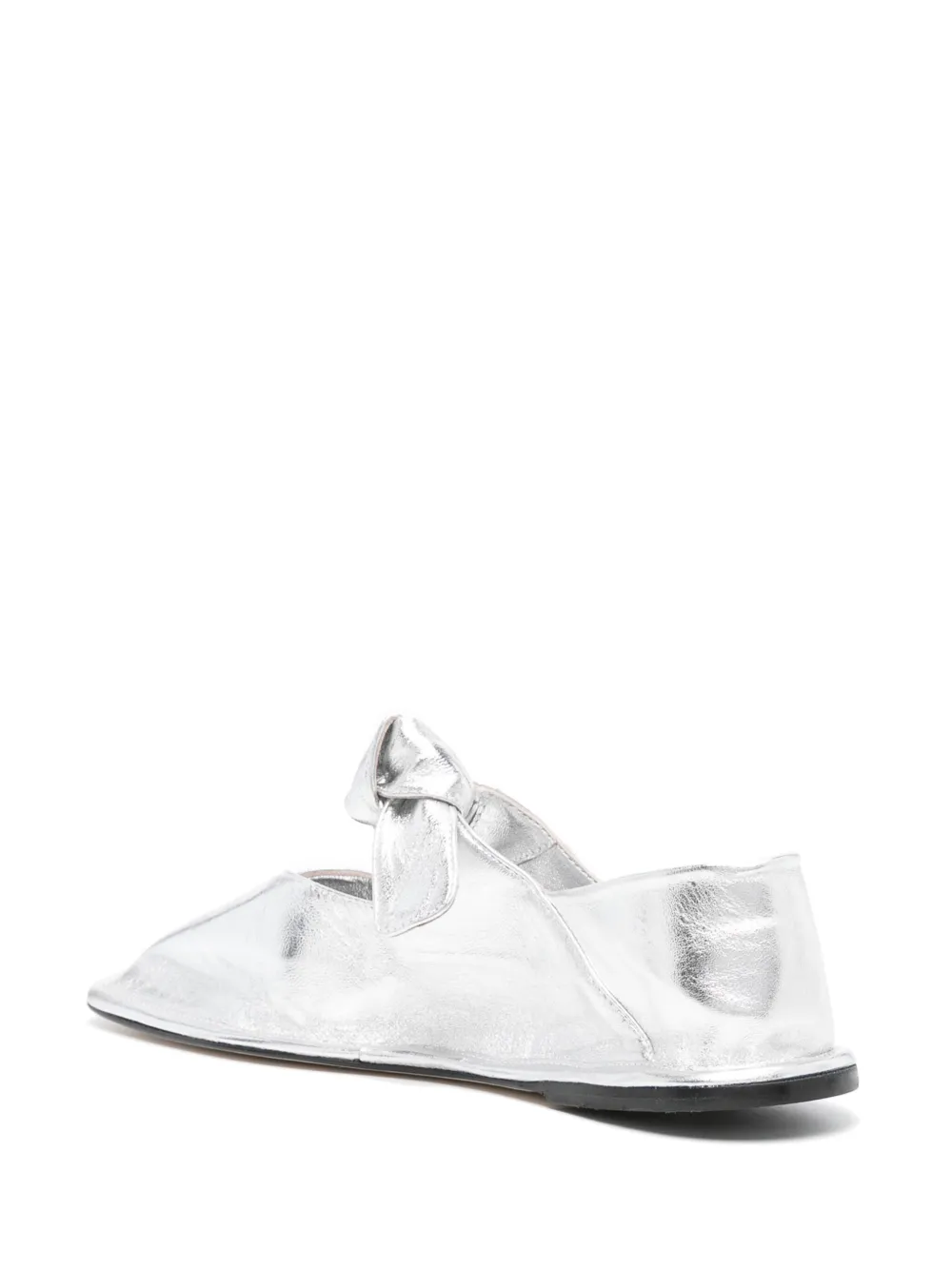 Shop Hereu Llasada Metallic Ballerina Shoes In Silver