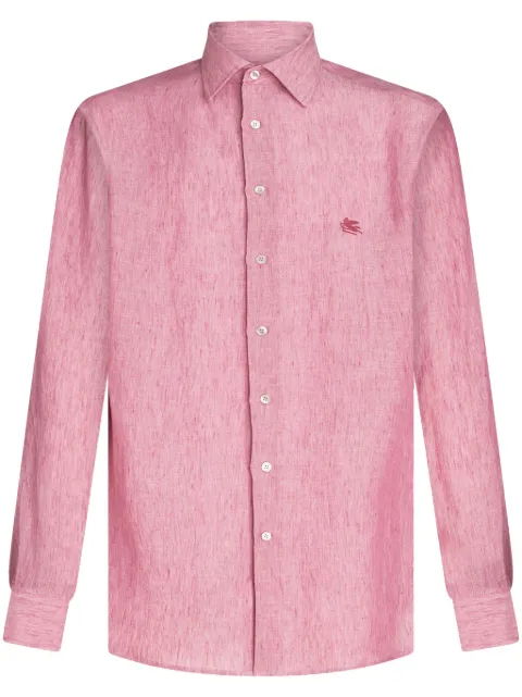 ETRO Pegaso-embroidered linen shirt
