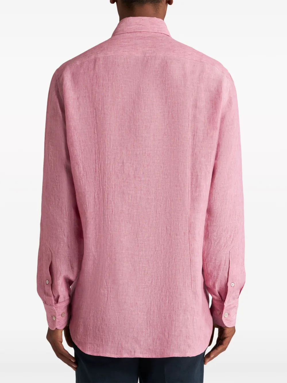 Shop Etro Pegaso-embroidered Linen Shirt In Pink