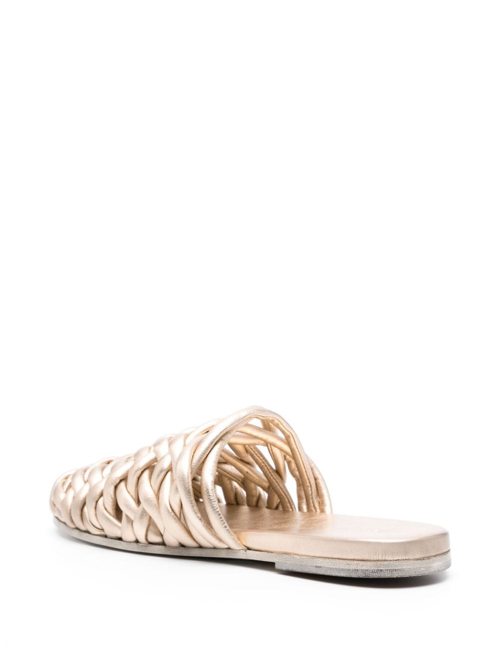 Shop Marsèll Interwoven-design Leather Sandals In Gold
