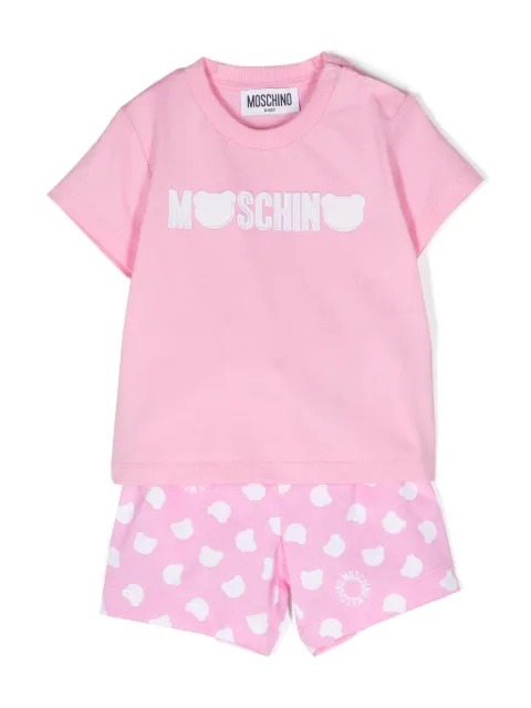 Moschino Kids Set T-shirt e shorts con applicazione Teddy Bear