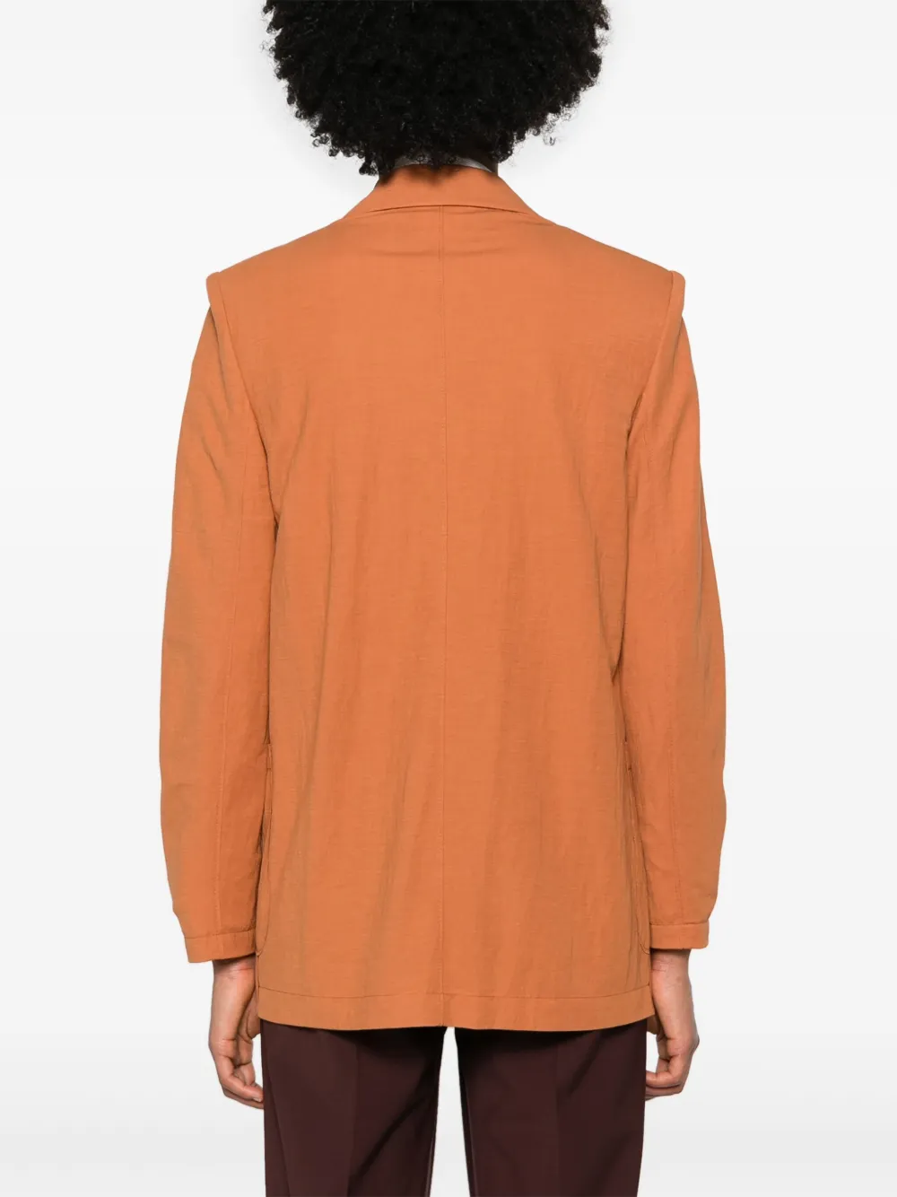 Shop Harris Wharf London Notched-lapels Single-breasted Blazer In Orange