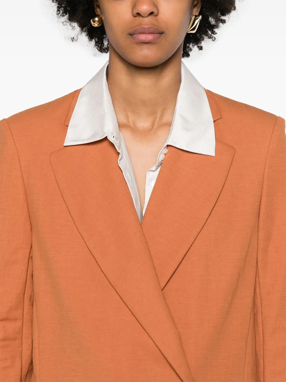 Shop Harris Wharf London Notched-lapels Single-breasted Blazer In Orange