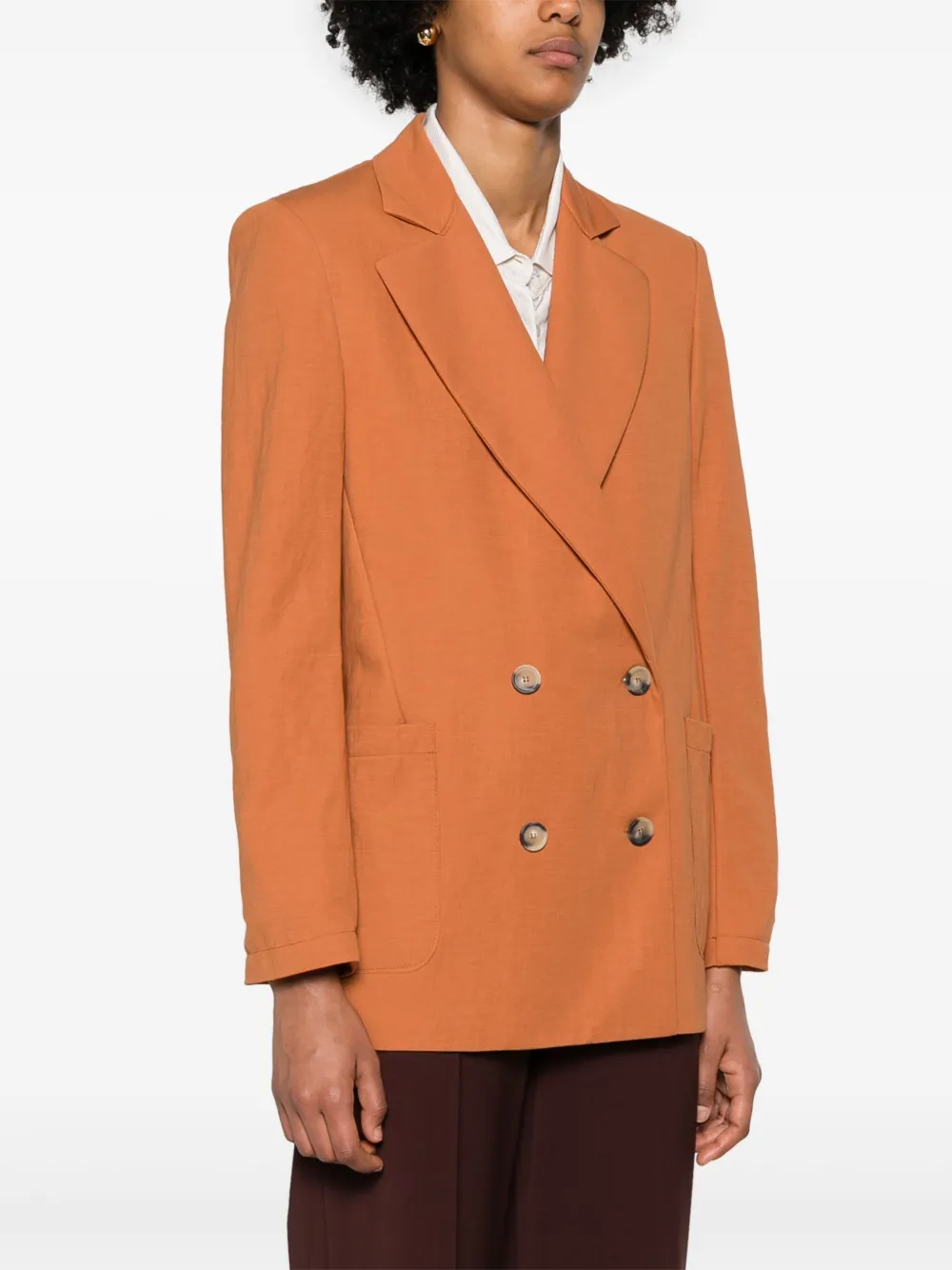 Shop Harris Wharf London Notched-lapels Single-breasted Blazer In Orange