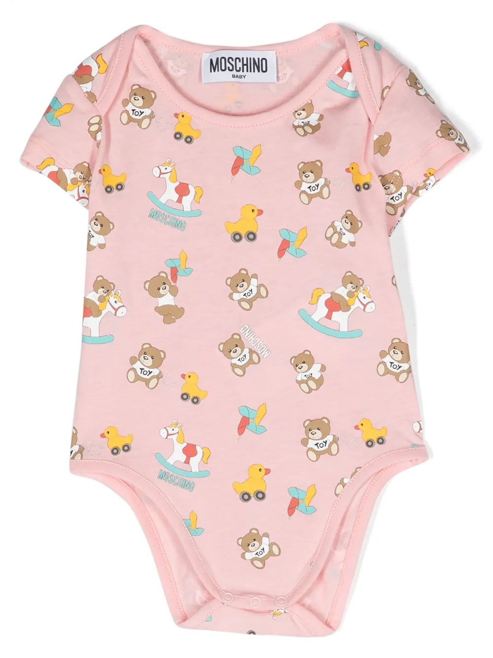 Moschino Kids Romper met logoprint - Roze
