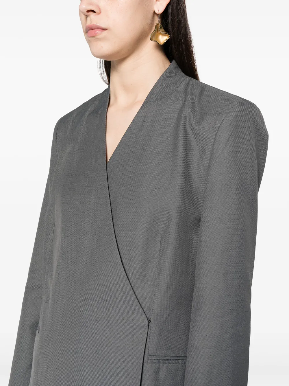 LouLou de Saison Blazer met enkele rij knopen Grijs