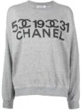 CHANEL Pre-Owned 1990-2000s logo-print wool sweatshirt - Grey