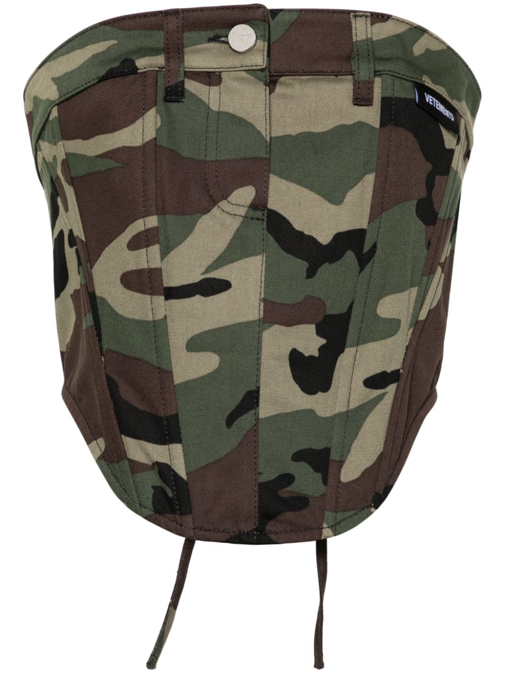 Shop Vetements Camouflage-print Cotton Corset Top In Grün
