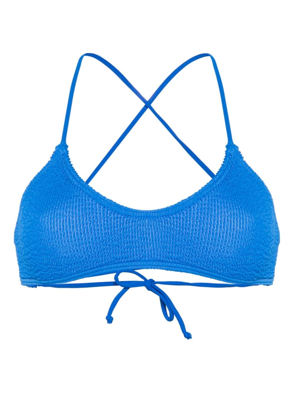 Bondeye Selena Smocked Bikini Top In Blue