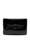 Saint Laurent logo-debossed patent-leather wallet - Black