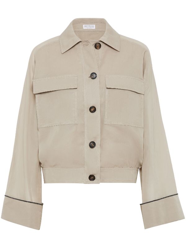 Brunello Cucinelli Monili-embellished Cotton Blouson Jacket - Farfetch