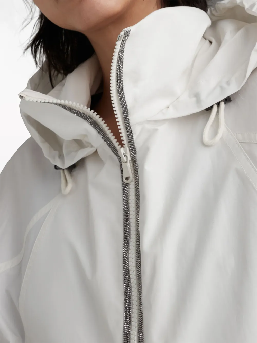 Shop Brunello Cucinelli Water-resistant Taffeta Jacket In White