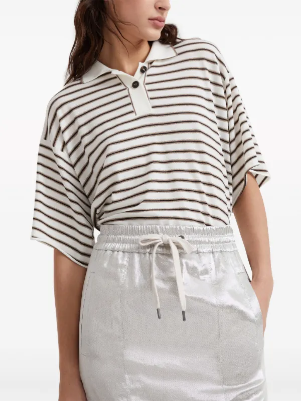 Brunello Cucinelli metallic-finish Midi Skirt - Farfetch