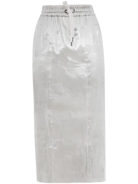 Brunello Cucinelli metallic-finish midi skirt