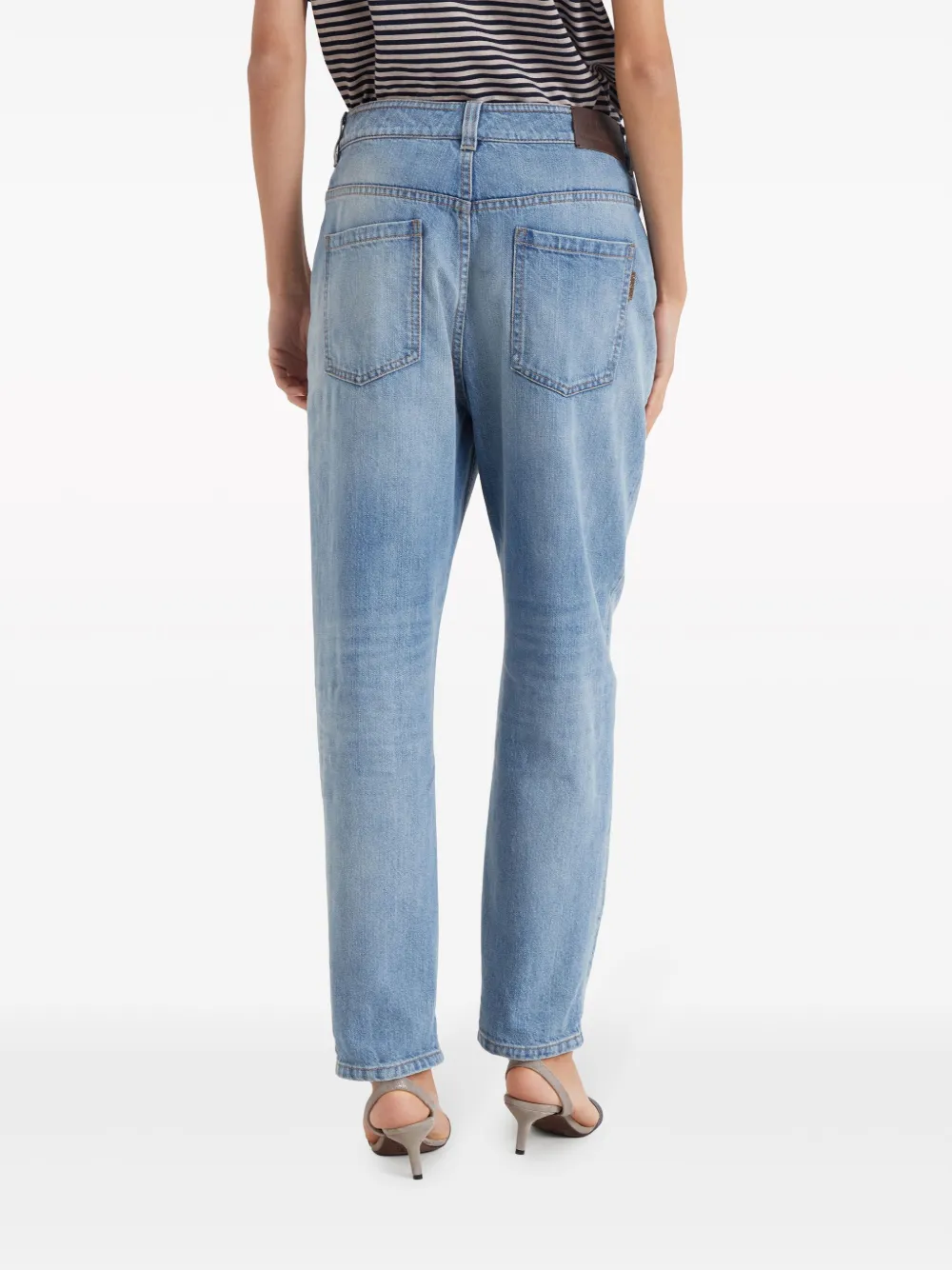 Brunello Cucinelli logo-patch Tapered Jeans - Farfetch