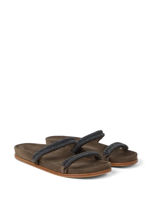 【Brunello Cucinelli】スエードサンダル メンズ用スライドサンダル&ソングサンダル | Brunello Cucinelli