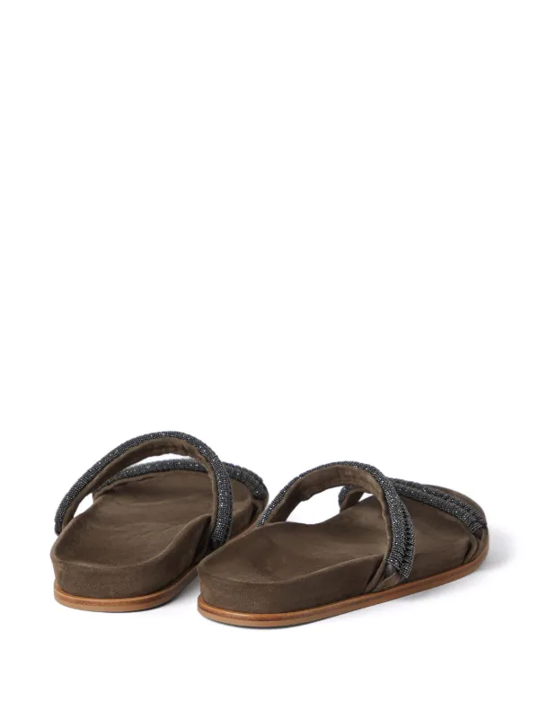 Brunello Cucinelli ビーズ スエードサンダル | ブラウン