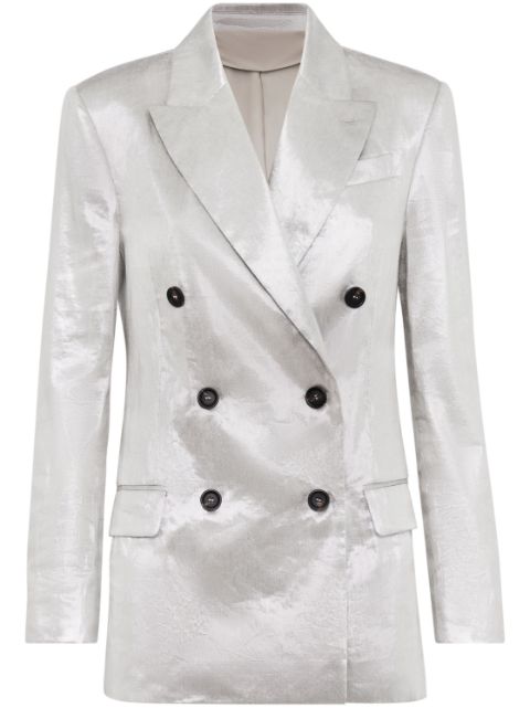 Brunello Cucinelli metallic double-breasted blazer Women