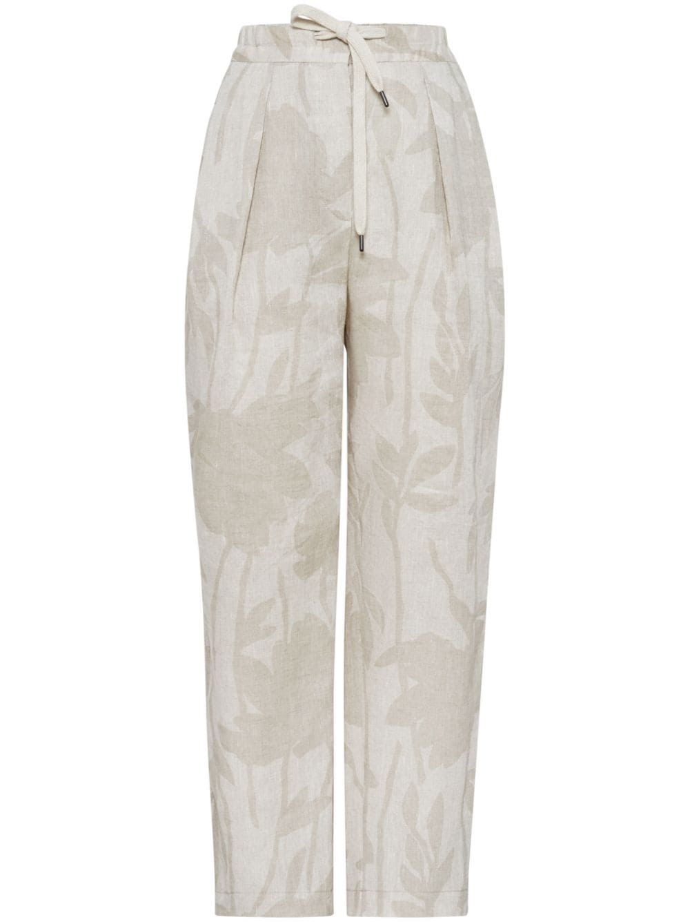 Linen tapered trousers