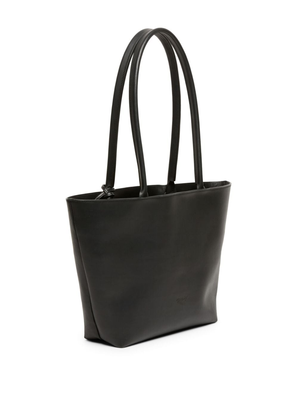 Shop Marsèll Logo-debossed Leather Tote Bag In Black