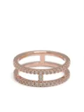 APM Monaco double line Pavé ring - Pink
