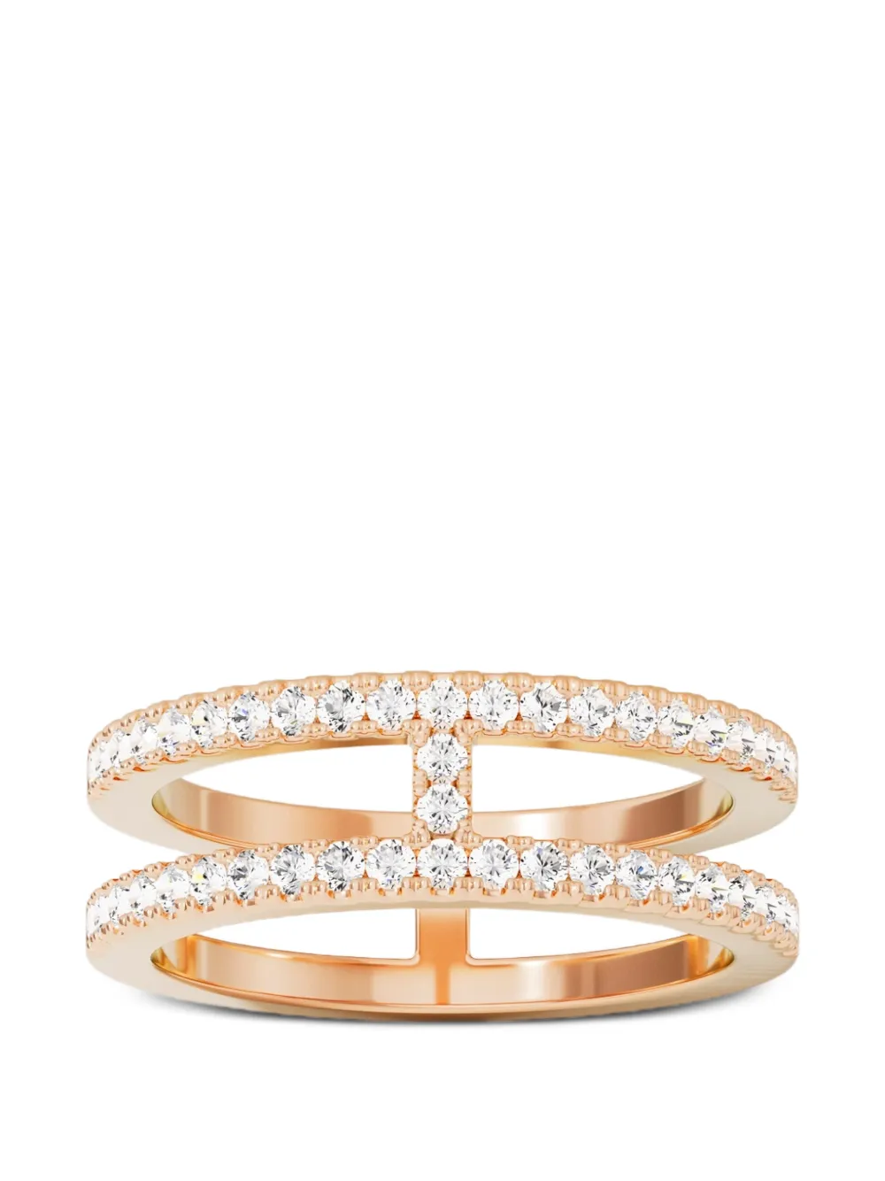 APM Monaco double line pavé ring