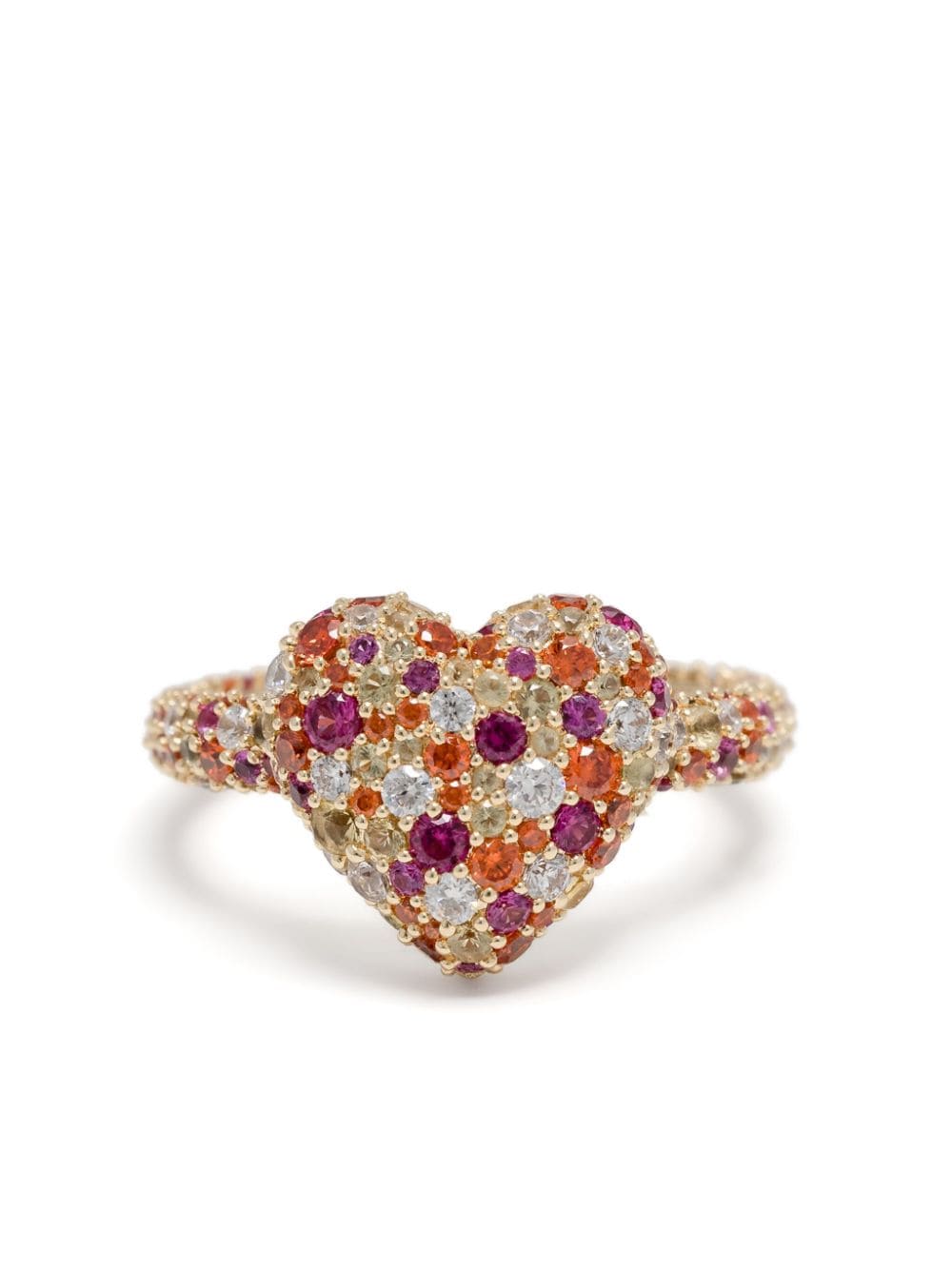 multicolor heart ring