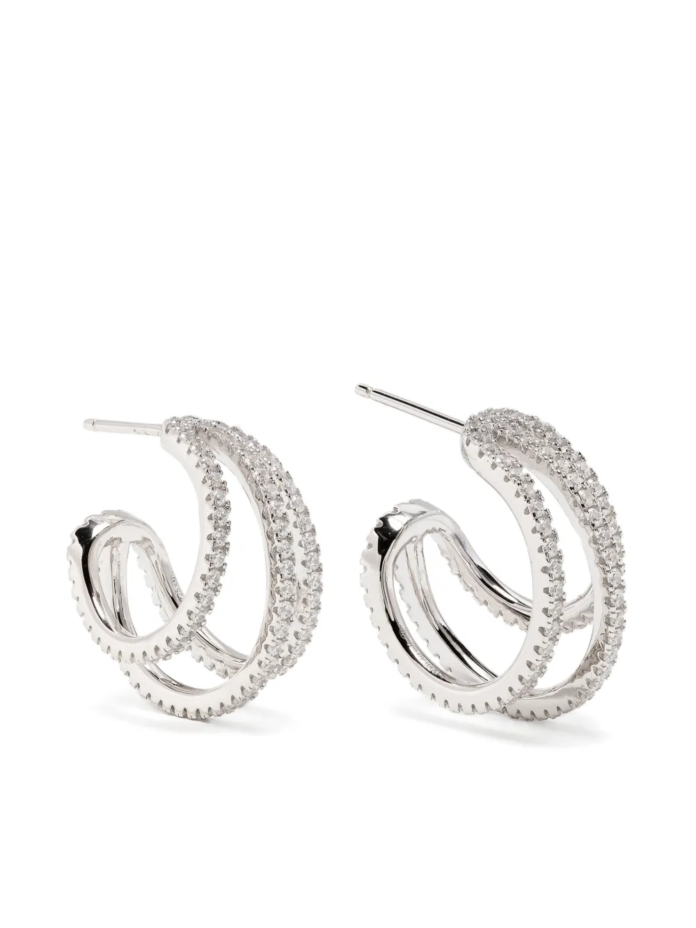 APM Monaco TRIPLE hoop earrings | Silver | Image 1