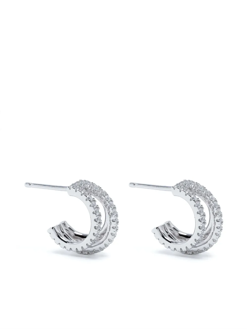 APM Monaco TRIPLE hoop earrings | Silver | Image 1