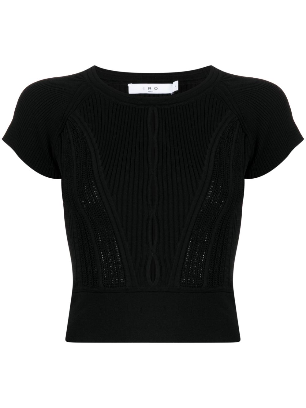 Iro Cut-out Ribbed Top In Black