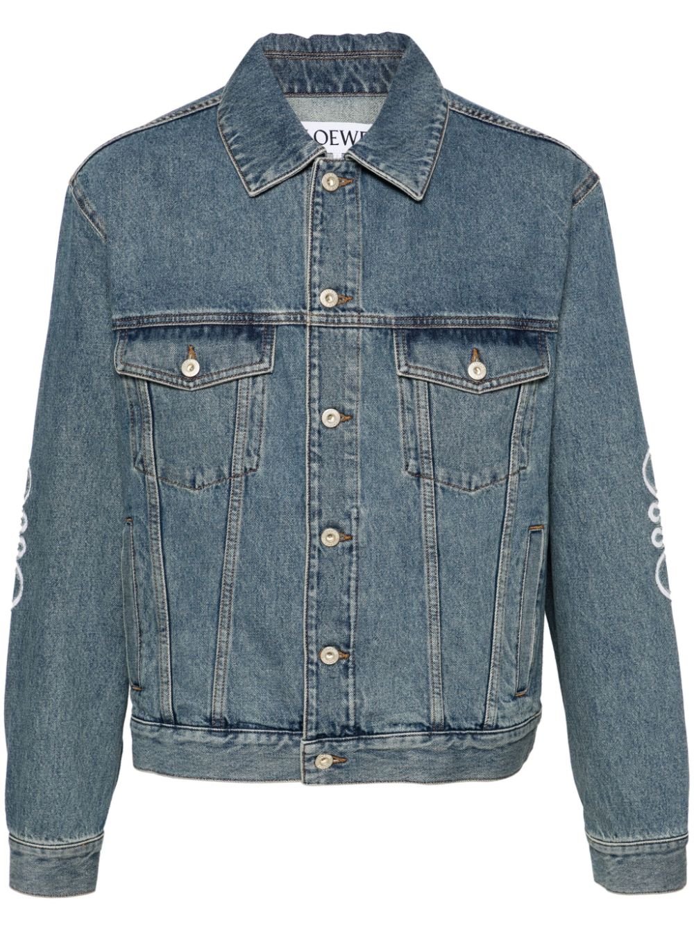 LOEWE Anagram cut-outs denim jacket - Blue