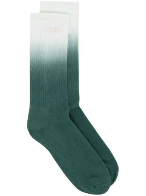 Autry logo-embroidered ombré socks
