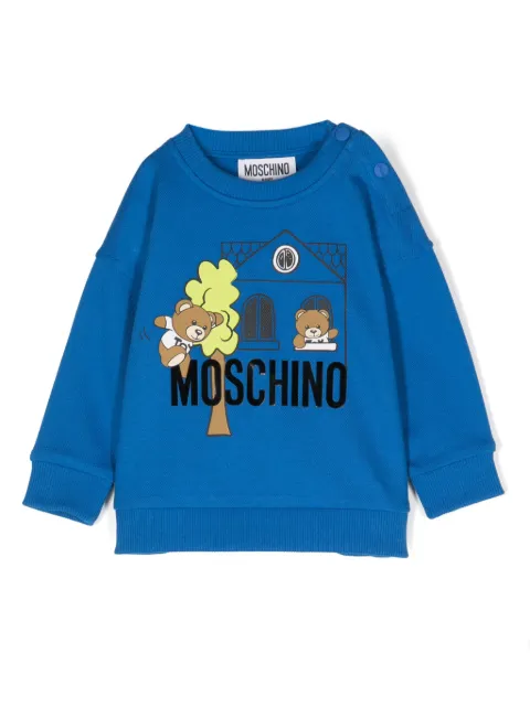Moschino Kids teddy logo-appliqué sweatshirt