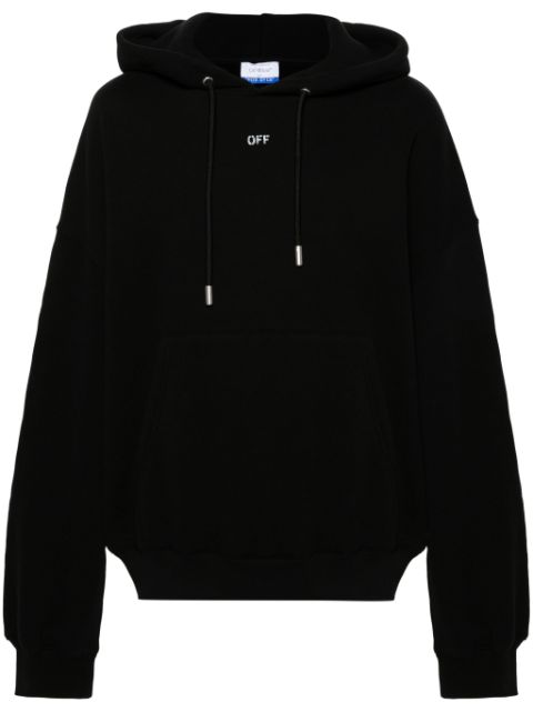 Off-White logo-print cotton hoodie Men