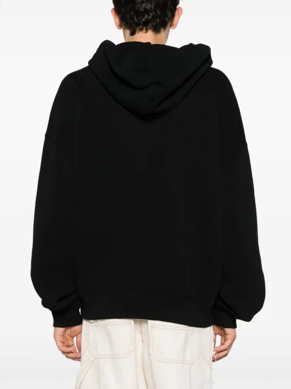 パーカー・フーディ Off-White Black Hoodie With Logo Print Off-White logo-print Cotton Hoodie | Black | FARFETCH