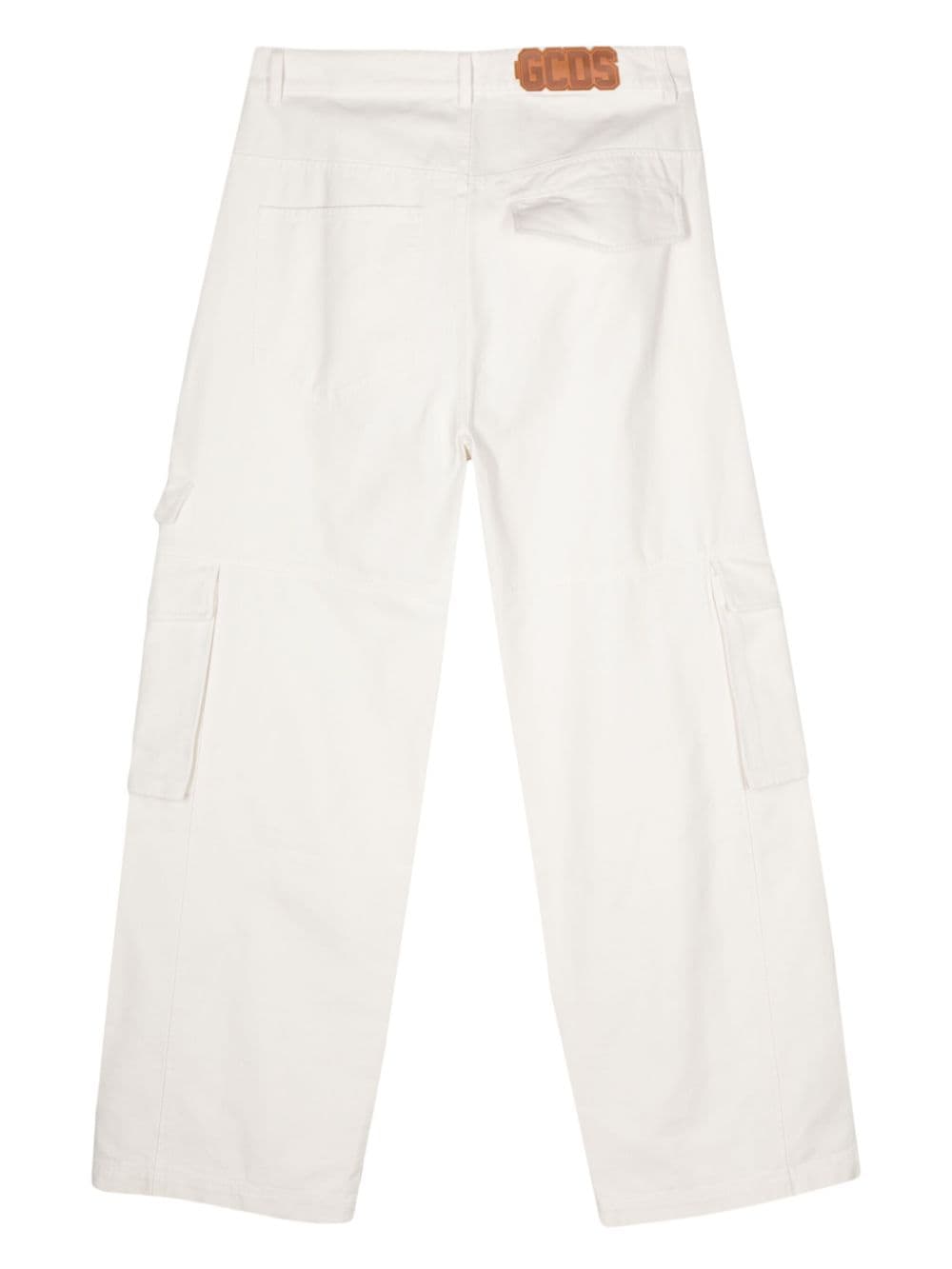 Shop Gcds Straight-leg Cargo Jeans In White