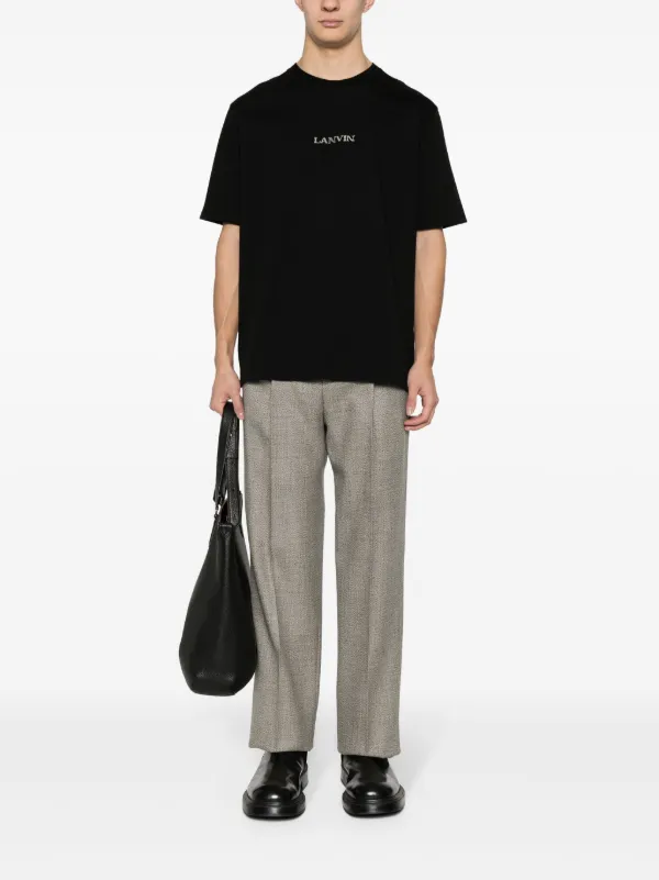 Lanvin logo-embroidered Cotton T-shirt | Black | FARFETCH Lanvin logo-embroidered Cotton T-shirt | Black | FARFETCH