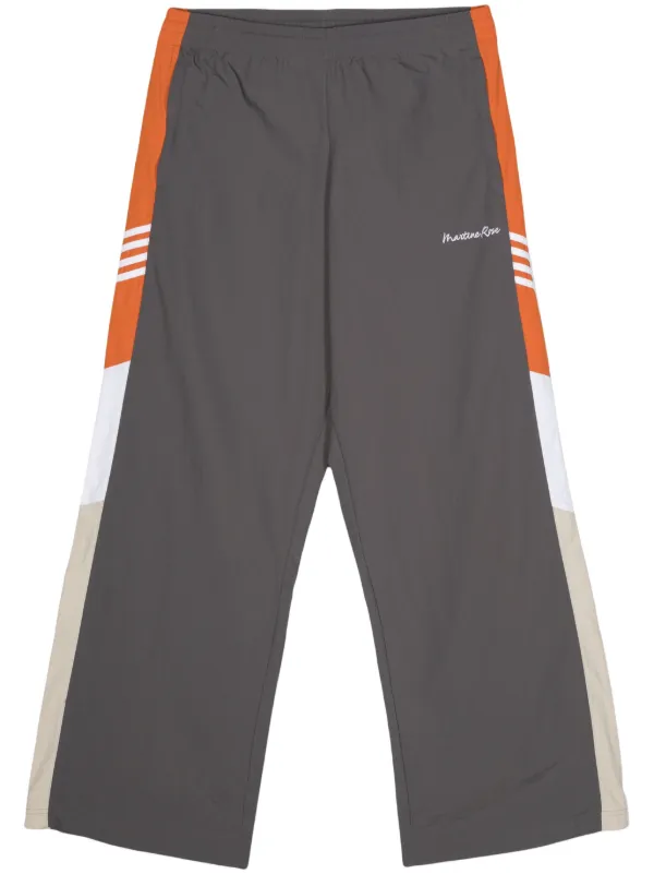 Martine Rose logo embroidered wide leg Track Pants Grey FARFETCH CA