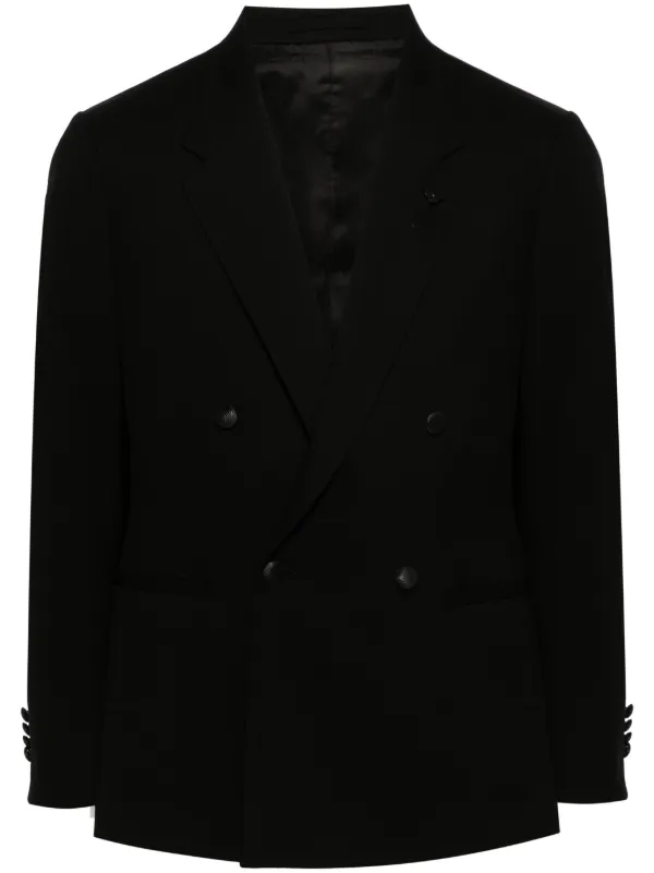 Lardini Double-breasted Blazer in Black