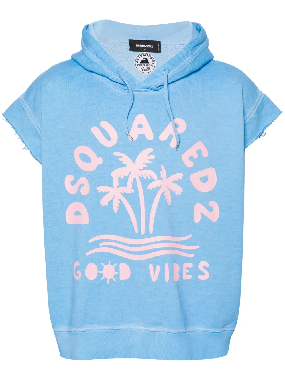 Dsquared2 Adriana Short-sleeve Hoodie In Blue