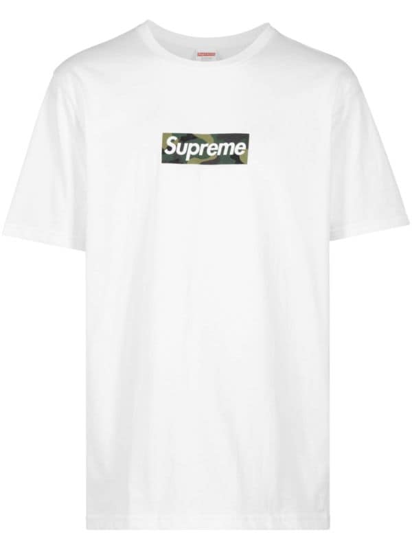 Supreme white tee black box logo on sale