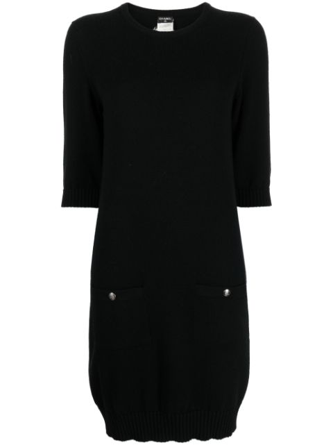 CHANEL 2008 CC-button cashmere dress Women