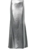 ROTATE BIRGER CHRISTENSEN semi-train metallic-effect maxi skirt - Silver