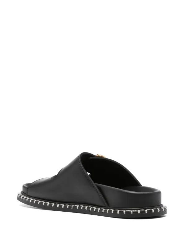 Chloé Rebecca レザーサンダル | ブラック | FARFETCH JP