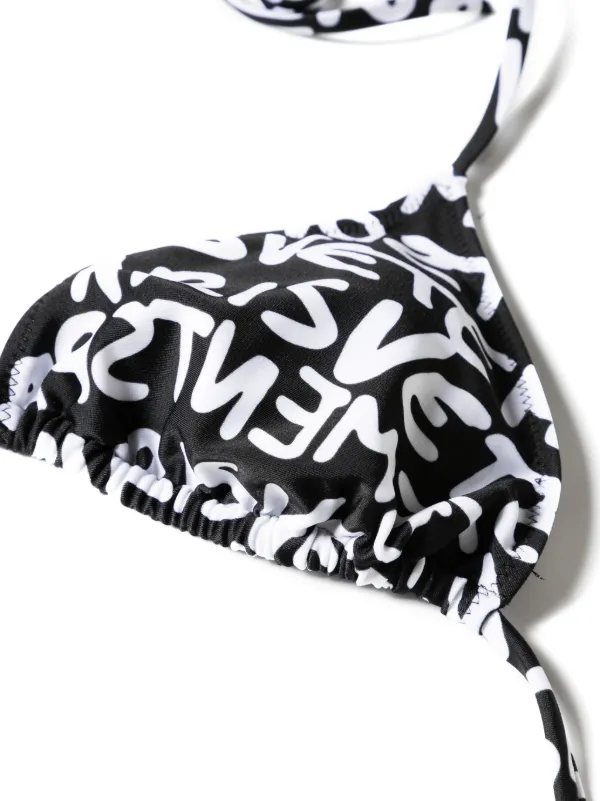 【VETEMENTS】LOGO BIKINI TOP ロゴビキニトップ VETEMENTS logo-print Triangle Bikini Top | Black | FARFETCH LB