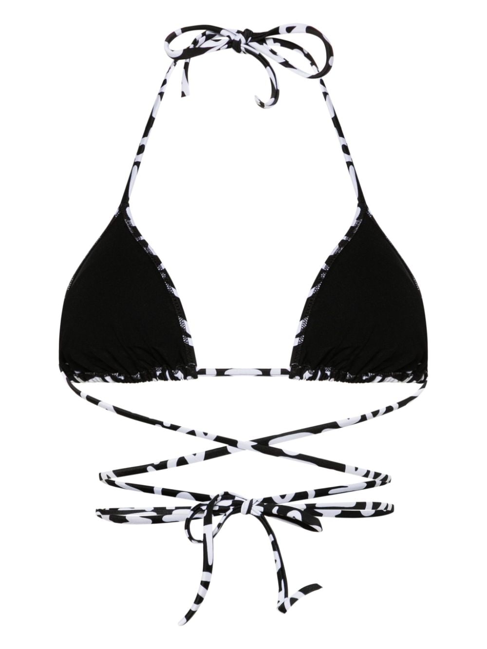 Shop Vetements Logo-print Triangle Bikini Top In Black