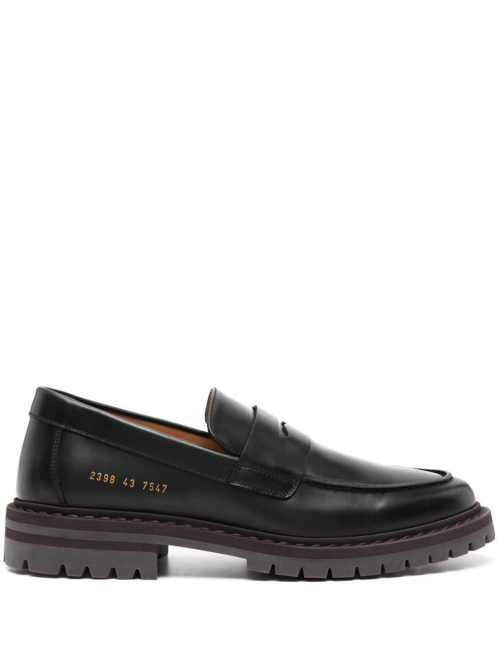Common Projects Numbers-stamp Leather Penny Loafers In Black