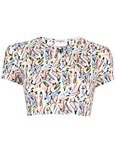 CHANEL Pre-Owned playera con estampado de zapatillas 1995
