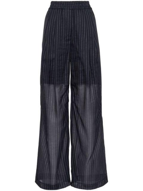 Brunello Cucinelli pinstriped semi-sheer trousers