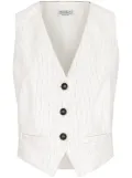 Brunello Cucinelli pinstripe-pattern waistcoat - White